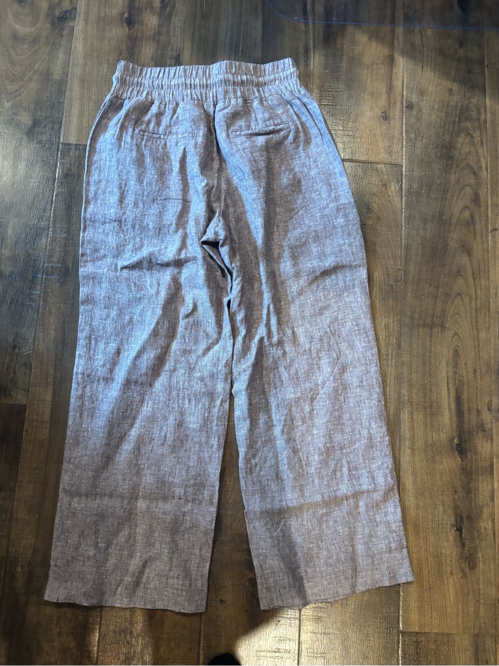 Quince 100% European Linen pants taupe chambray Xs inseam 26 - Picture 3 of 3
